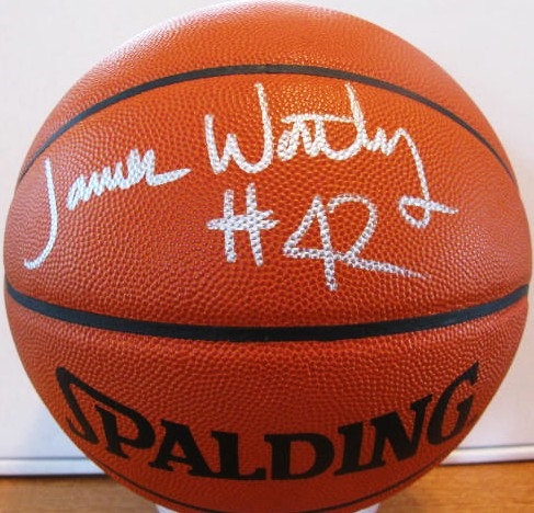 JAMES WORTHY #42 SIGNED BASKETBALL w/SGC COA