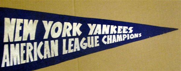 1950 NEW YORK YANKEES AMERICAN LEAGUE CHAMPIONS PENNANT w/PLAYERS NAMES