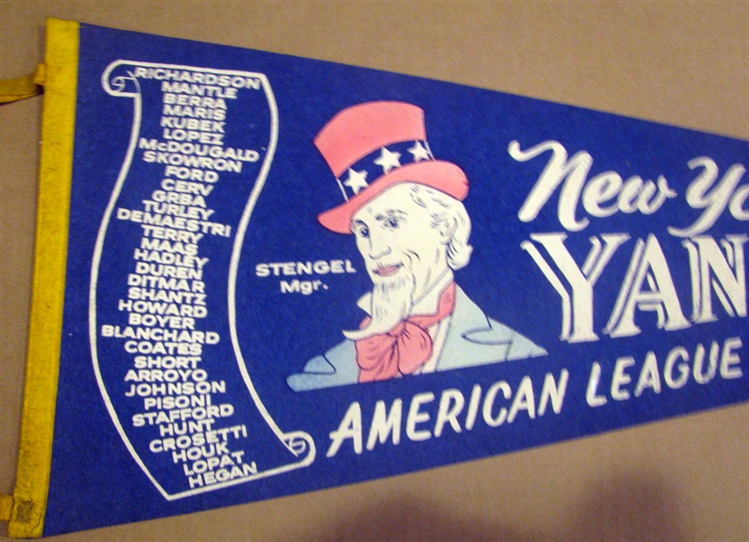 1960 NEW YORK YANKEES AMERICAN LEAGUE CHAMPIONS PENNANT
