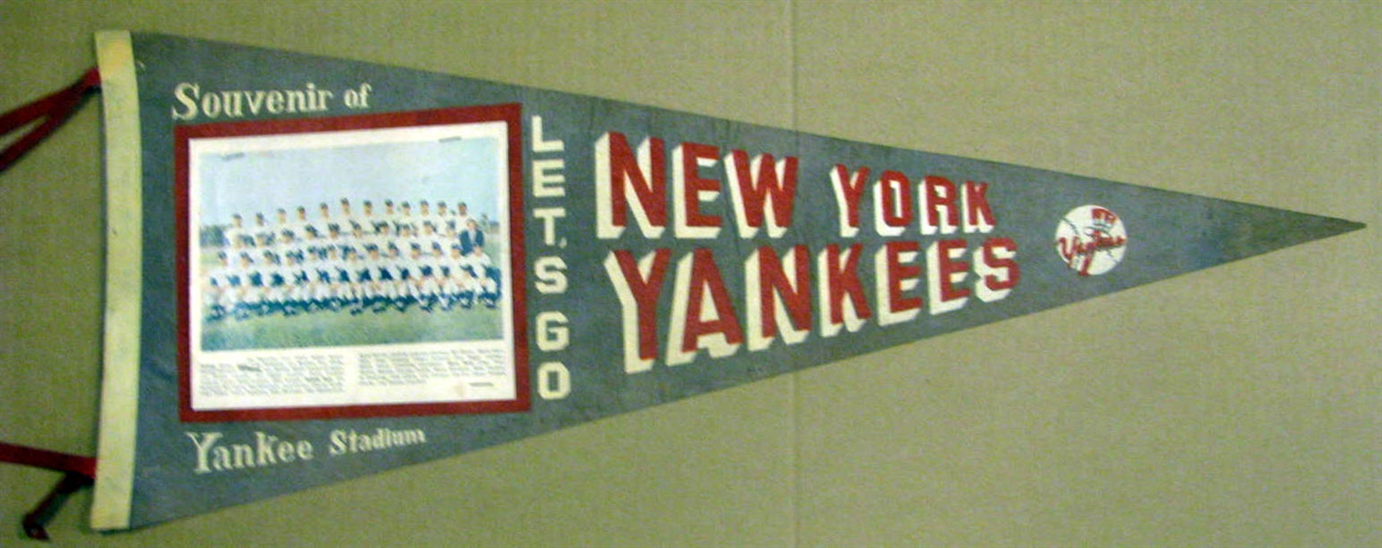 1967 NEW YORK YANKEES PHOTO PENNANT