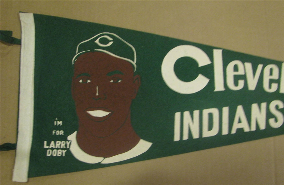 40's CLEVELAND INDIANS I'M FOR LARRY DOBY PENNANT
