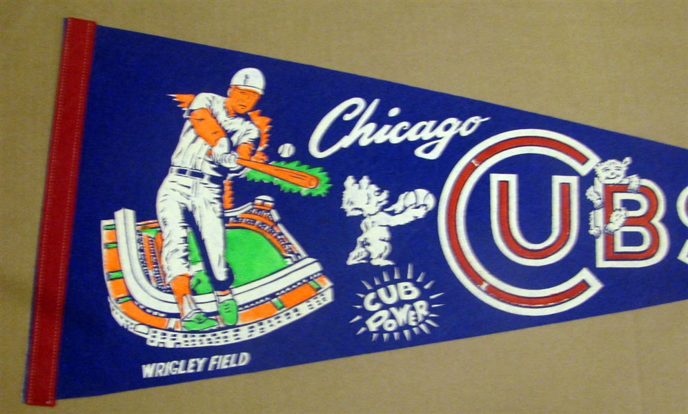 60's CHICAGO CUBS CUB POWER PENNANT