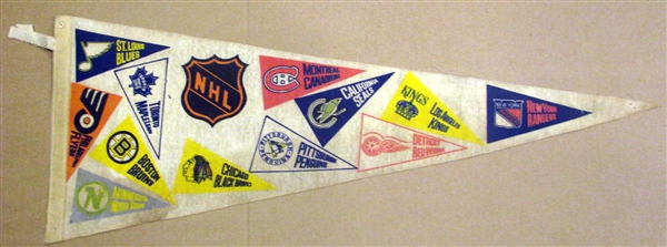 60's NHL PENNANT w/EXPANSION TEAMS - RARE!