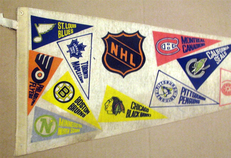 60's NHL PENNANT w/EXPANSION TEAMS - RARE!