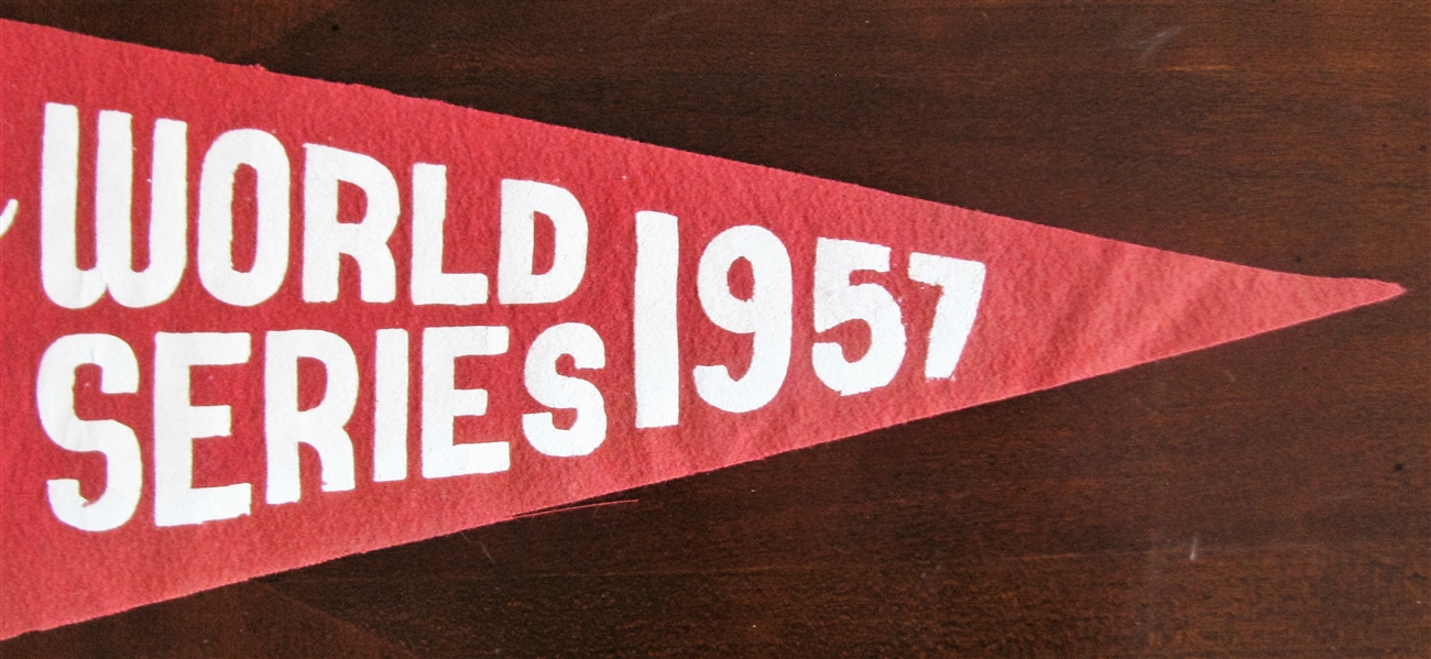 1957 YANKEES vs BRAVES WORLD SERIES PENNANT 