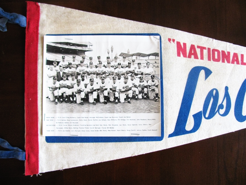 60's LA DODGERS NATIONAL LEAGUE CHAMPIONS PICTURE PENNANT