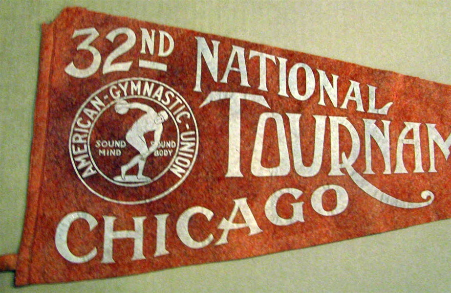 1921 32nd NATIONAL AMERICAN GYMNASTIC - UNION TOURNAMENT PENNANT