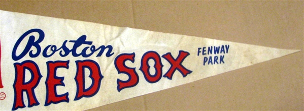 60's BOSTON RED SOX PENNANT w/FENWAY PARK PHOTO