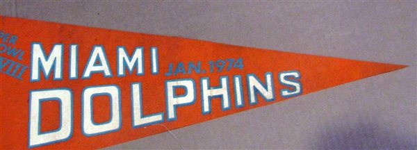 1974 MIAMI DOLPHINS SUPER BOWL VIII PENNANT