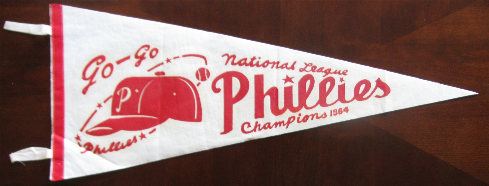 RARE 1964 GO-GO PHILADELPHIA  PHILLIES NATIONAL LEAGUE CHAMPIONS PHANTOM  PENNANT