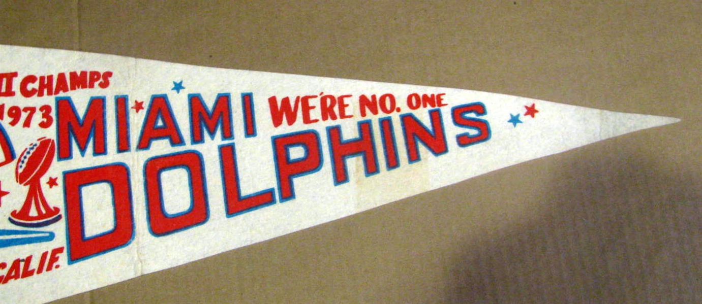 1973 MIAMI DOLPHINS SUPER BOWL CHAMPS PENNANT