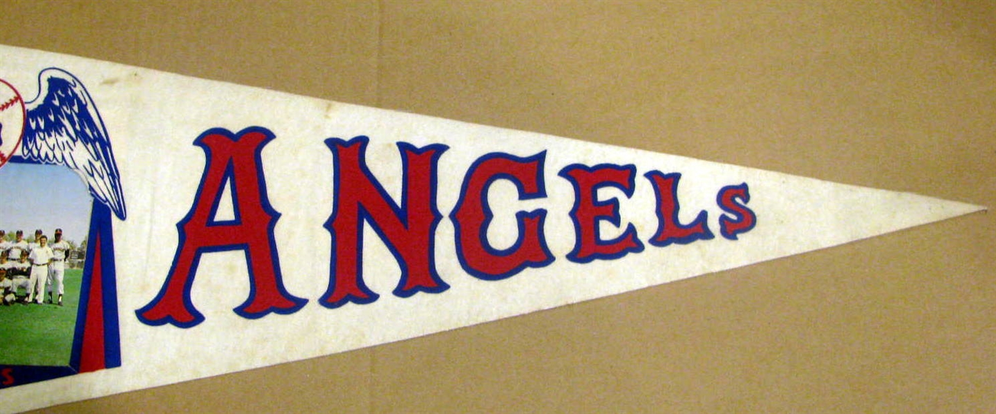 1961 LOS ANGELES ANGELS PHOTO PENNANT - 1st YEAR OF FRANCHISE
