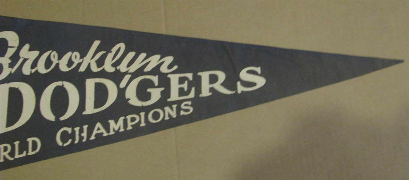 1955 BROOKLYN DODGERS WORLD CHAMPIONS PENNANT
