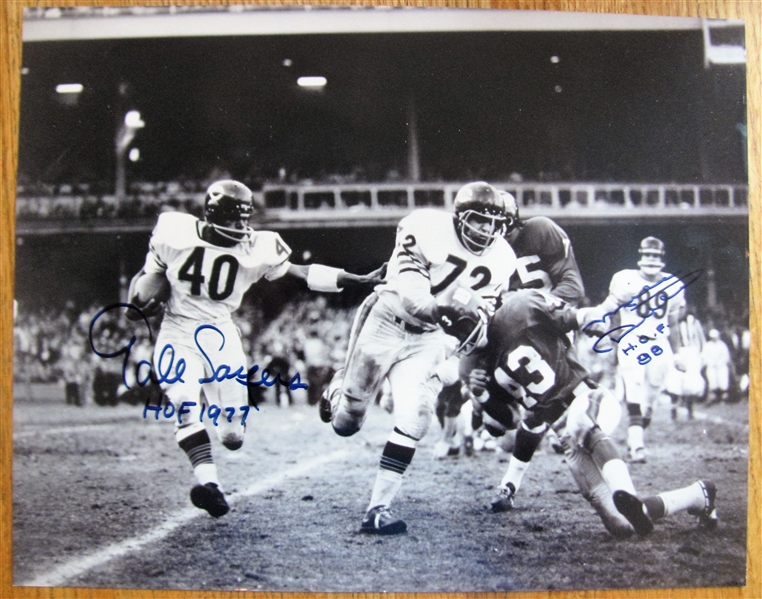GALE SAYERS & MIKE DITKA SIGNED PHOTO  w/CAS COA