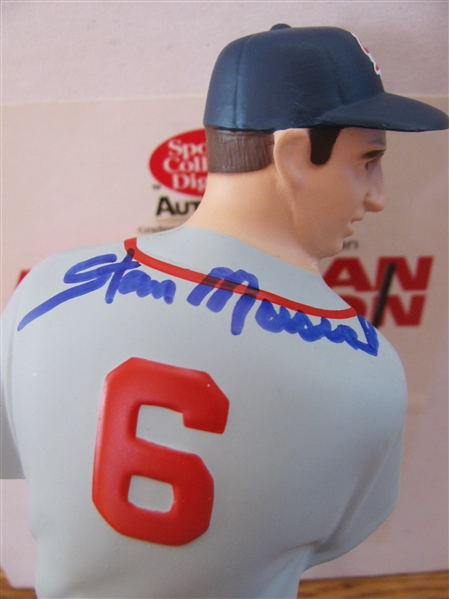 STAN MUSIAL SIGNED SCD HARTLAND STATUE w SIGNED MUSIAL LOA