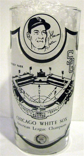 1959 CHICAGO WHITE SOX AMERICAN LEAGUE CHAMPIONS PLAYER GLASS- SHERM LOLLAR