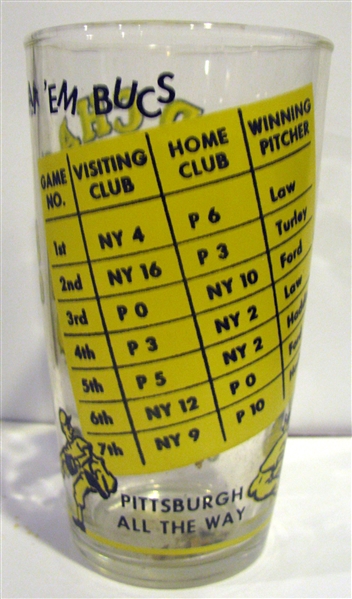 1960 PITTSBURGH PIRATES WORLD CHAMPS GLASS