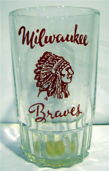 50's MILWAUKEE BRAVES GLASS