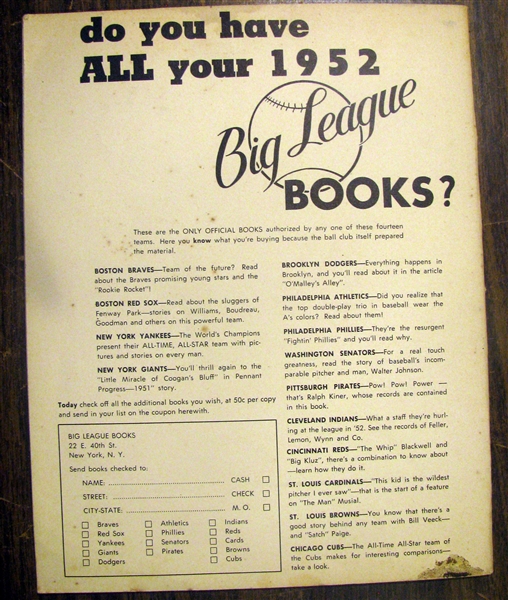 1952 PHILADELPHIA ATHLETICS YEAR BOOK