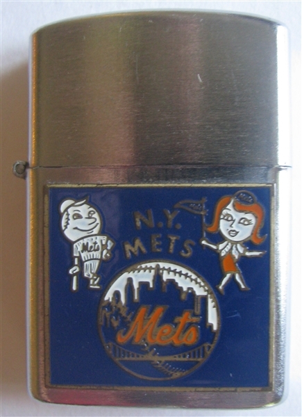 60's NEW YORK METS LIGHTER w/MR. MET & LADY MET -RARE!