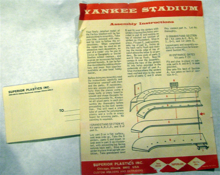 1964 YANKEES STADIUM MODEL KIT
