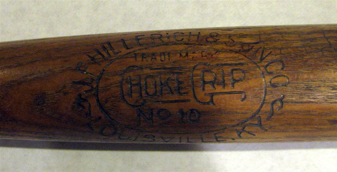 VINTAGE CIRCA EARLY 1900's HILLERICH & SON CHOKE GRIP MUSHROOM BAT