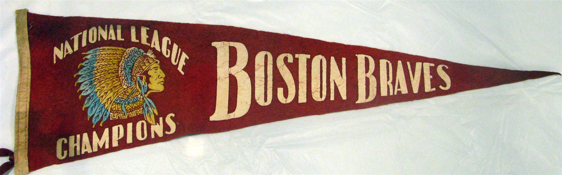 1948 BOSTON BRAVES NATIONAL LEAGUE CHAMPIONS 3/4 SIZED PENNANT