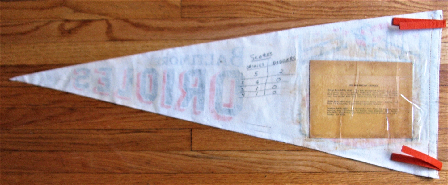 1966 BALTIMORE ORIOLES AMERICAN LEAGUE CHAMPIONS TEAM PICTURE PENNANT
