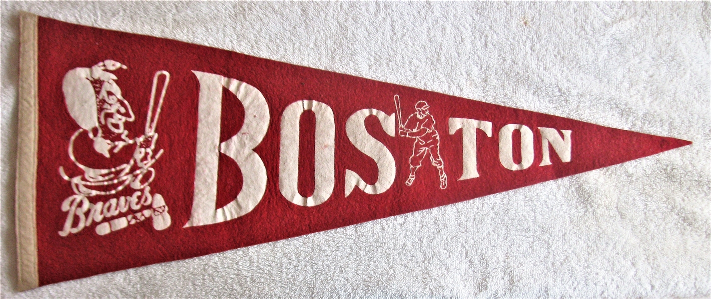 RARE - 40's BOSTON BRAVES BASEBALL PENNANT