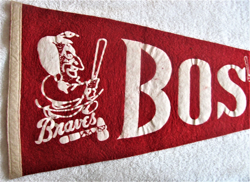 RARE - 40's BOSTON BRAVES BASEBALL PENNANT