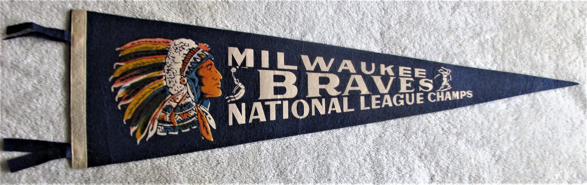 50's MILWAUKEE BRAVES NATIONAL LEAGUE CHAMPIONS PENNANT