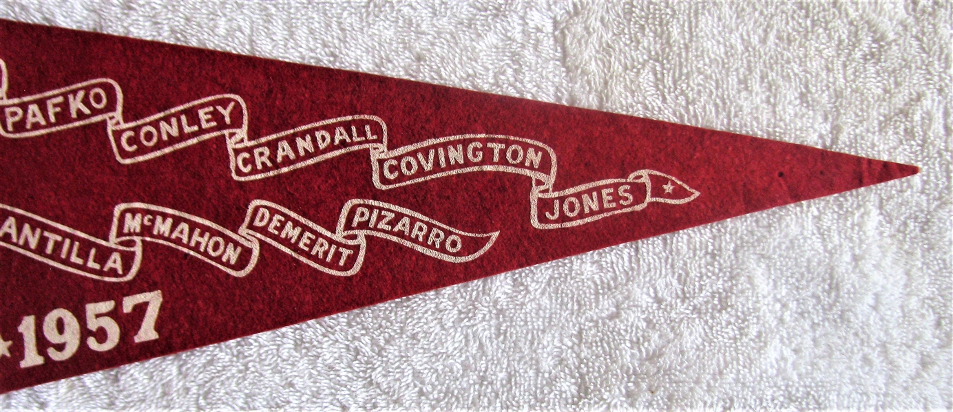 50's MILWAUKEE BRAVES NATIONAL LEAGUE CHAMPIONS PLAYER NAME PENNANT