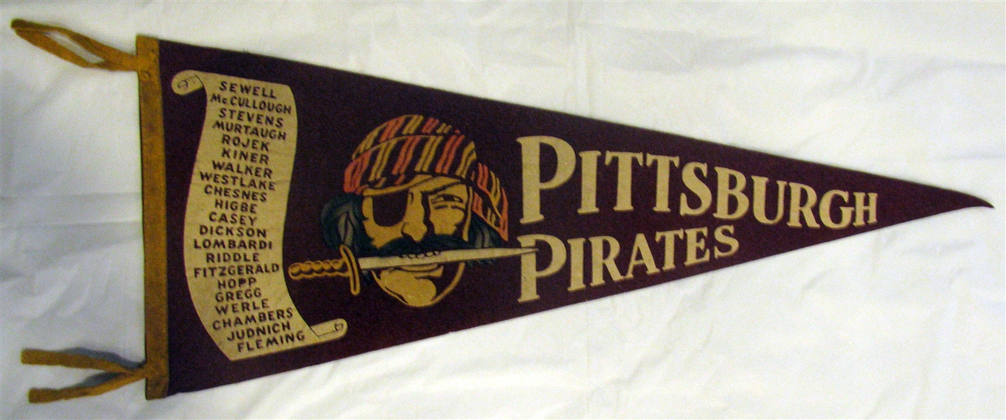 1949 PITTSBURGH PIRATES SCROLL PENNANT