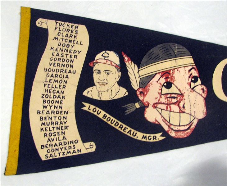 40's CLEVELAND INDIANS SCROLL PENNANT