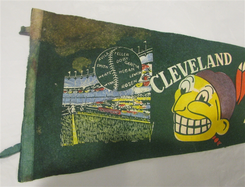 1954 CLEVELAND INDIANS AMERICAN LEAGUE CHAMPS PENNANT
