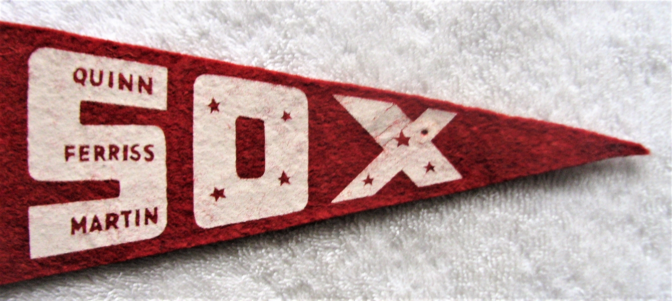 1949 BOSTON RED SOX TEAM ROSTER PENNANT