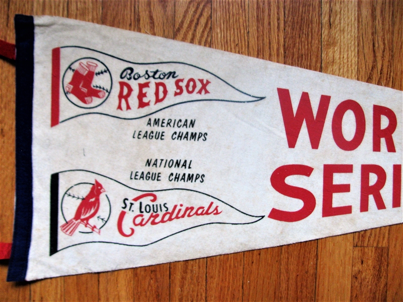 1967 RED SOX vs CARDINALS WORLD SERIES PENNANT 