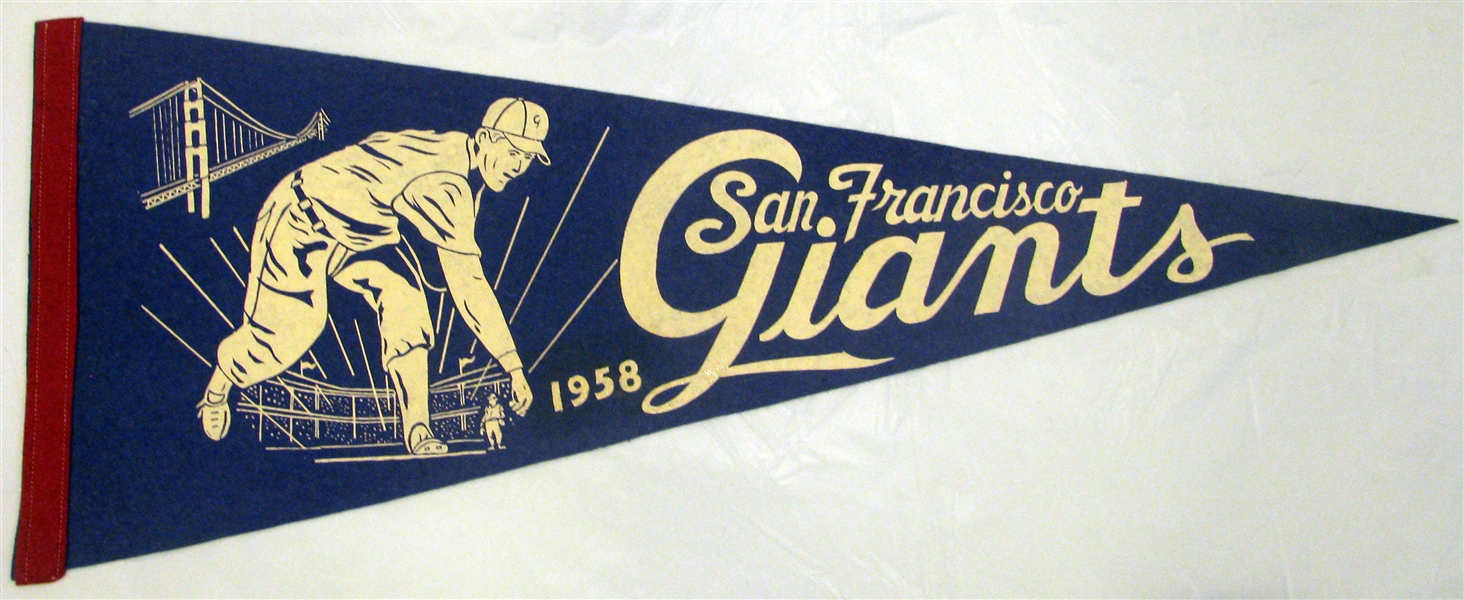 1958 SAN FRANCISCO GIANTS PENNANT - 1st YEAR IN S.F.
