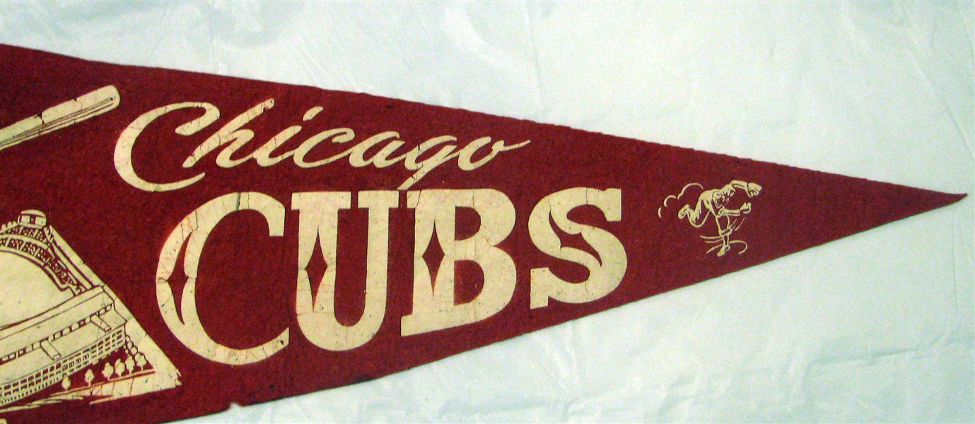 50's CHICAGO CUBS PENNANT - WRIGLEY FIELD