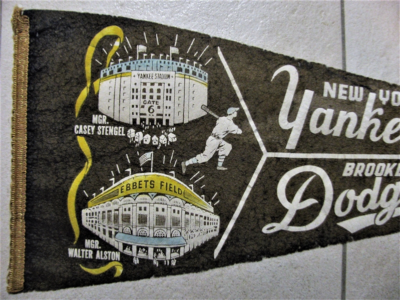 1955 BROOKLYN DODGERS/ NEW YORK YANKEES WORLD SERIES PENNANT