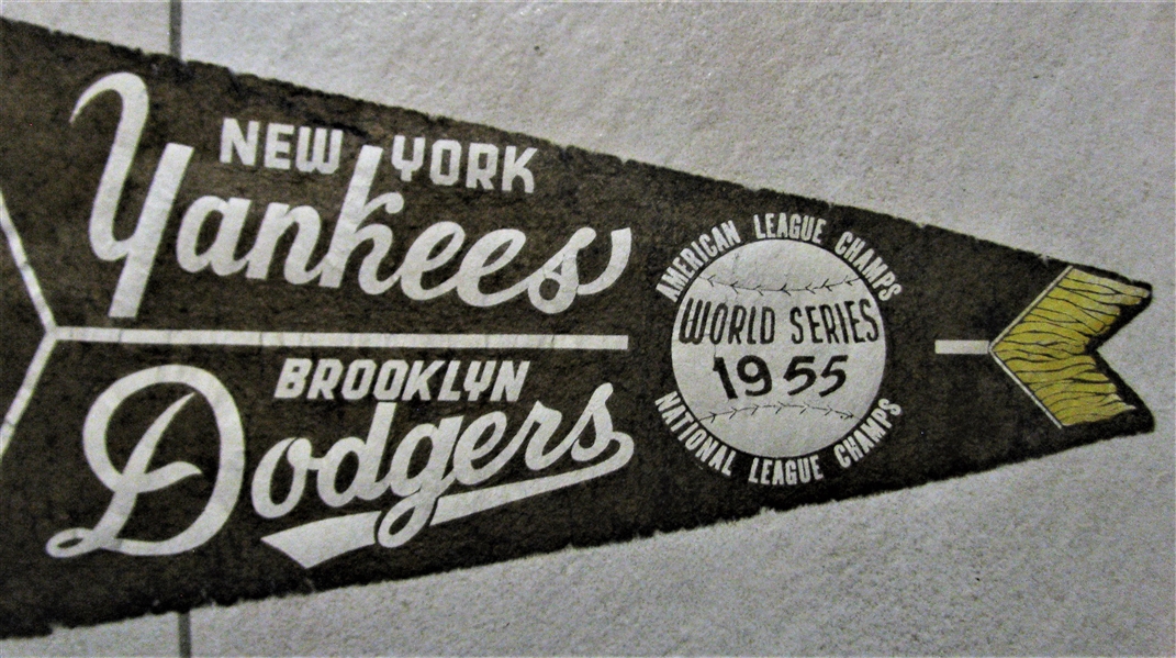 1955 BROOKLYN DODGERS/ NEW YORK YANKEES WORLD SERIES PENNANT