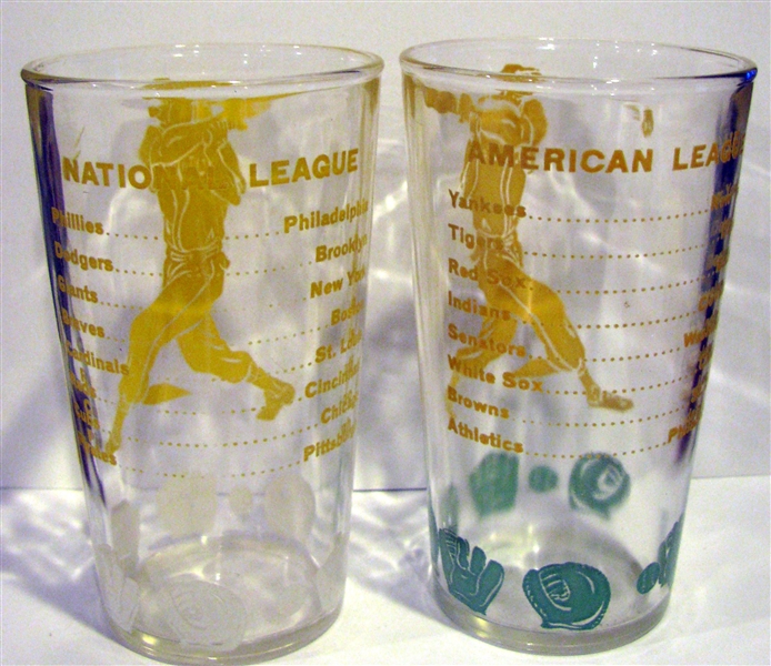 40's/50's NATIONAL LEAGUE & AMERICAN LEAGUE GLASSES