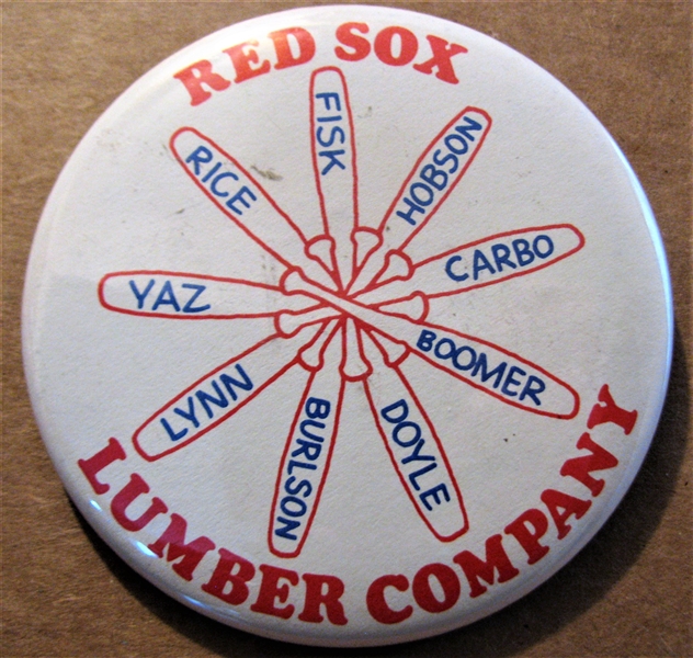 1975 BOSTON RED SOX LUMBER COMPANY 3 1/2 PIN