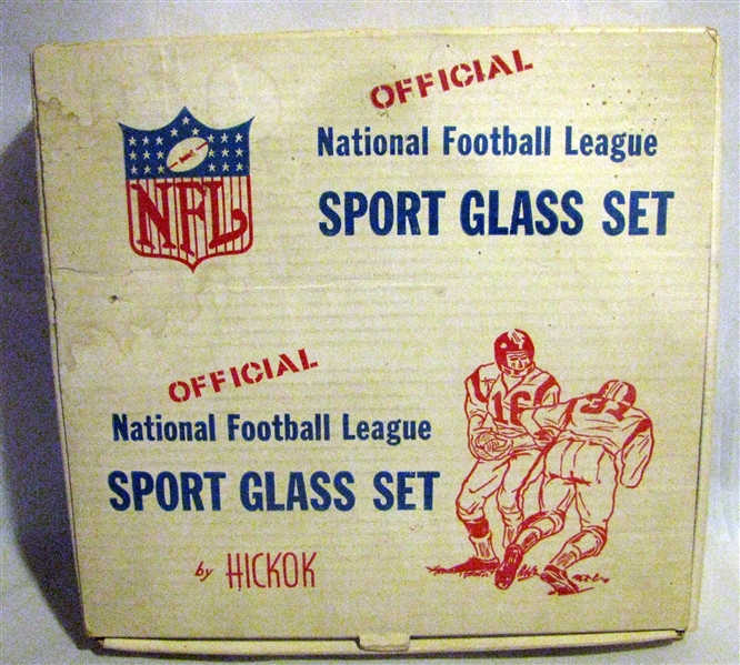 60's NFL WESTERN DIVISION GLASS SET BY HICKOK w/BOX