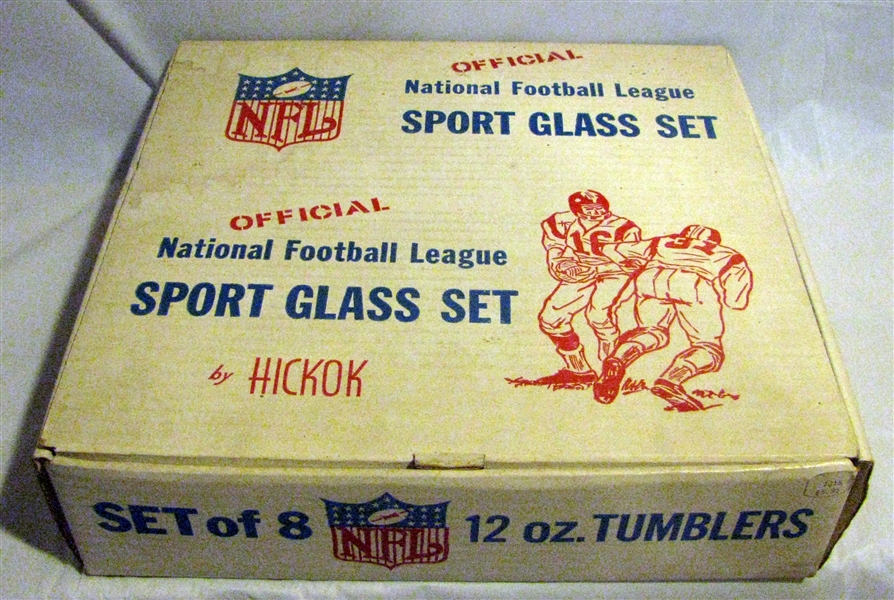 60's NFL WESTERN DIVISION GLASS SET BY HICKOK w/BOX