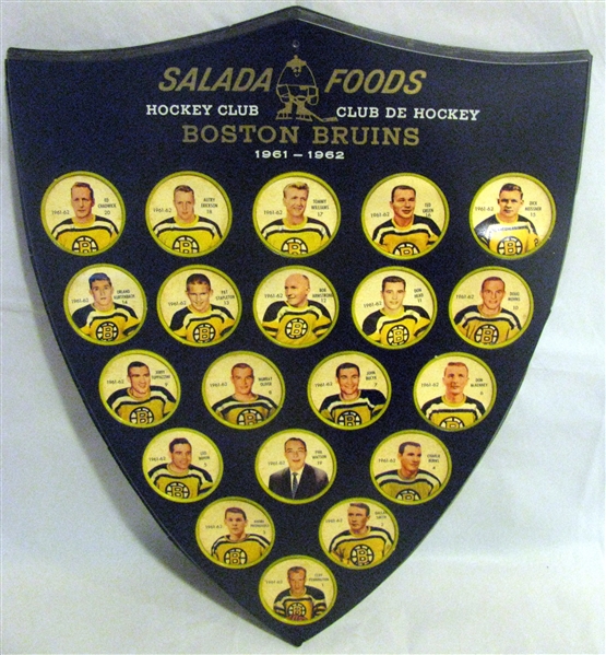 1961-62 BOSTON BRUINS SALADA COINS - COMPLETE SET w/SHIELD