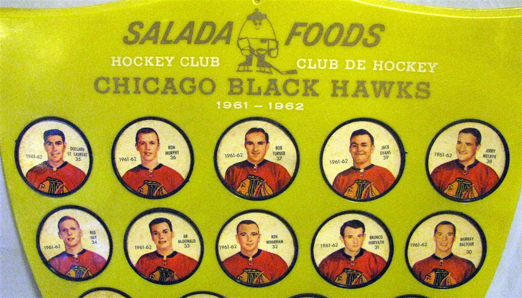 1961-62 CHICAGO BLACK HAWKS SALADA COIN SET w/SHIELD
