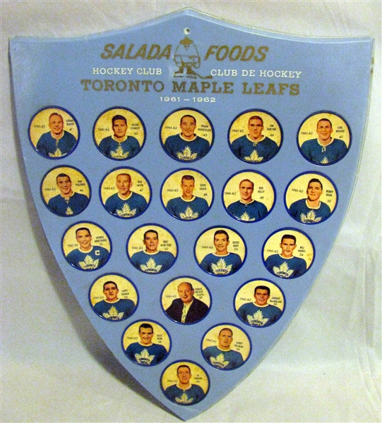 1961-62 TORONTO MAPLE LEAFS SALADA COIN SET w/SHIELD