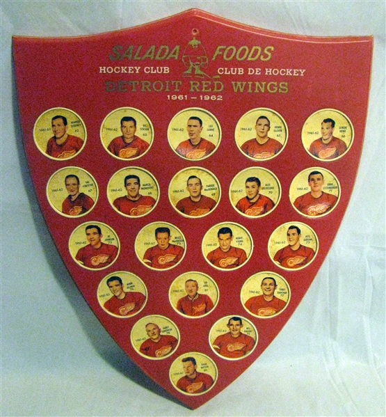 1961-62 DETROIT RED WINGS SALADA COIN SET w/SHIELD