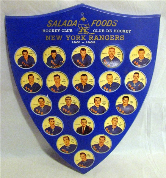 1961-62 NEW YORK RANGERS SALADA COIN SET w/SHIELD